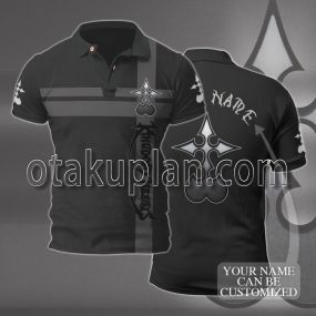 Kingdom Hearts Nobody Grey and Black Custom Name Polo Shirt