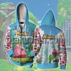 Kirby And The Forgotten Land Poster Cosplay Zip Up Hoodie
