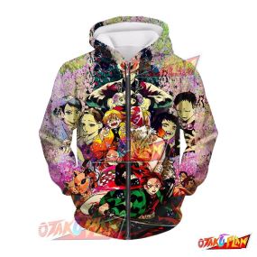 Demon Slayer Character Collab Feature Zip Up Hoodie KNY205