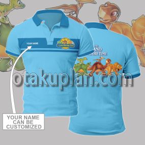 Land Before Time Blue Custom Name Polo Shirt