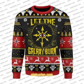 Let The Galaxy Burn 3D Print Ugly Christmas Sweatshirt