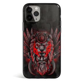 Lion Heargear Man Tempered Glass iPhone Case