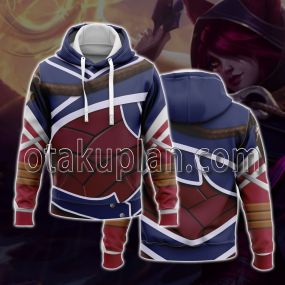 LOL League Of Legends Xayah Classic Skin Red Dress Cosplay Hoodie