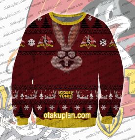 Looney Tunes Cartoons Bugs Bunny 3D Print Ugly Christmas Sweatshirt