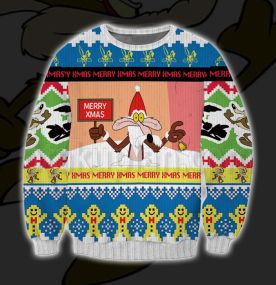Looney Tunes Wile E Coyote 3D Print Ugly Christmas Sweatshirt