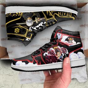 Luffy and Trafalgar Law Shoes Custom Made One Piece Anime Sneakers Friend Gifts