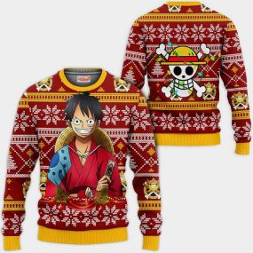 Luffy Ugly Christmas Sweater Wano One Piece Hoodie Shirt