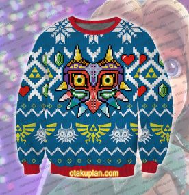 Majoras Mask Seamless Pattern Legend of Zelda Ugly Christmas Sweatshirt