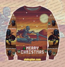 Mandalorian and Baby Yoda Wars Ugly Christmas Sweatshirt