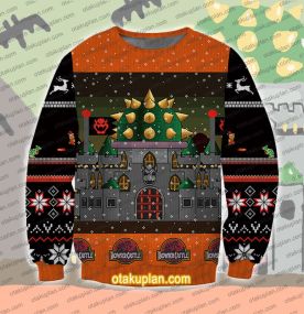Mario Bowsers Castle 3D Printed Ugly Christmas Sweatshirt