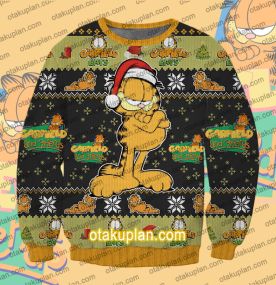 May Your Holidays Be Bright Garfield 3D Print Ugly Christmas Sweatshirt