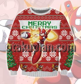 Mega Man Red 3D Printed Ugly Christmas Sweater