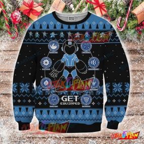Megaman Elemental Weapon Get Equipped Selection 3D Print Ugly Christmas Sweatshirt