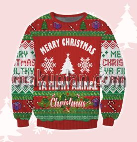 Merry Christmas Ya Filthy 3D Printed Ugly Christmas Sweatshirt