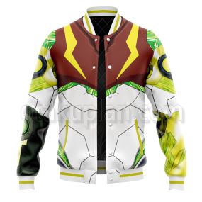 Metroid Dread Samus Aran Power Suit Protective Suit Varsity Jacket