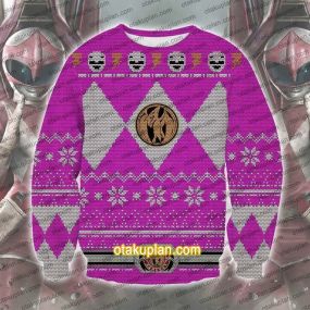 Mighty Morphin Power Rangers Knitting Pattern 3D Print Ugly Sweatshirt V4