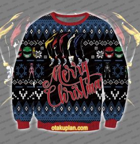 Mighty Morphin Power Rangers Merry Xmas 3D Printed Ugly Christmas Sweatshirt