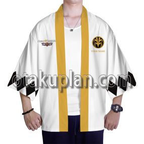 Mighty Morphin Power Rangers White Rangers Custom Name Kimono Anime Jacket