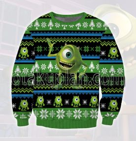 Mike Wazowskis Smile 3D Printed Ugly Christmas Sweatshirt