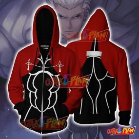 Fate Stay Night Archer Hoodie Cosplay Jacket Zip Up