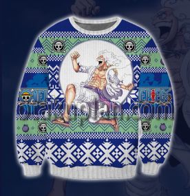 Monkey D Luffy One Piece Blue 3D Print Ugly Christmas Sweatshirt