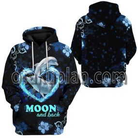Moon And Back Couple Dolphin T-Shirt Hoodie