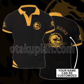 Mortal Kombat Black And Yellow Custom Name Polo Shirt