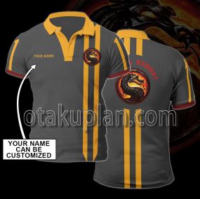 Mortal Kombat Mortal Kombat Grey Custom Name Polo Shirt