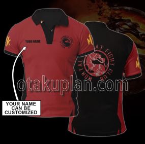 Mortal Kombat Red And Black Custom Name Polo Shirt
