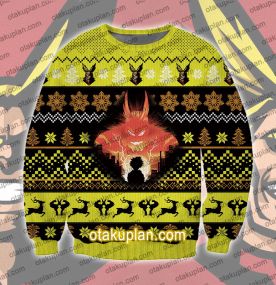 Anime All Might Silhouettes 3D Print Ugly Christmas Sweatshirt