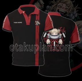 Anime HimikoToga Red And Black Custom Name Polo Shirt
