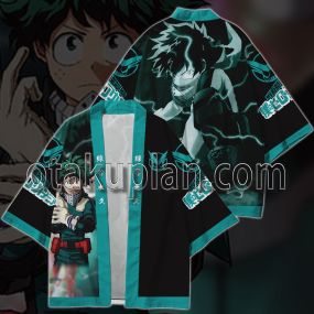 Anime Izuku Midoriya Green Kimono Anime Cosplay Jacket
