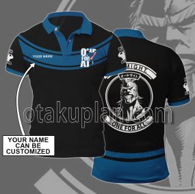 Anime Plus Ultra Gym Black Custom Name Polo Shirt