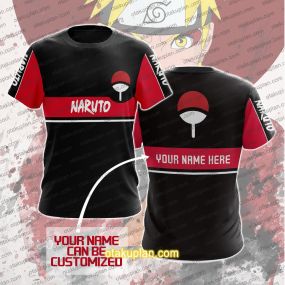 Anime Red And Black Custom Name T-shirt