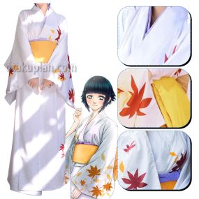 Boruto Hinata Hyuga Maple Leaf Kimono Cosplay Costume