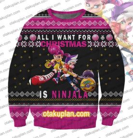 Ninjala Gum Bubble 3D Print Ugly Christmas Sweatshirt