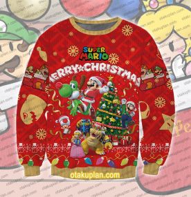 Nintendo Super Mario 3D Printed Ugly Christmas Sweatshirt