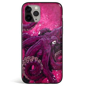 Octopus Painting Tempered Glass iPhone Case