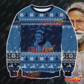 Old School 3D Print Ugly Christmas Sweatshirt