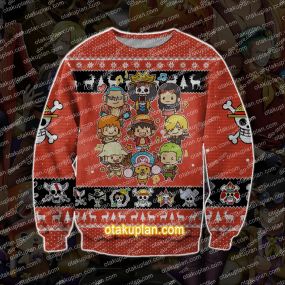 One Piece 3D Knitting Pattern Print Ugly Christmas Sweatshirt