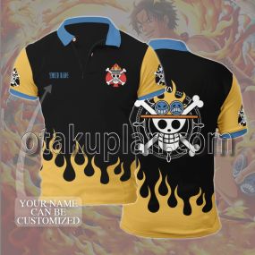 One Piece Ace Custom Name Polo Shirt
