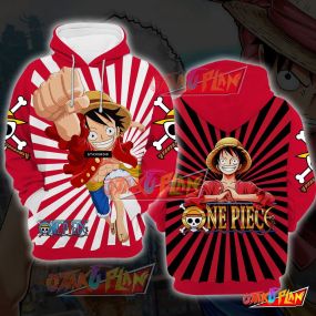 One Piece Black And Red Luffy Hoodie