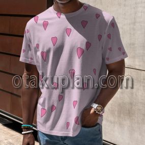 One Piece Donquixote Rosinante Pink Heart Cosplay T-shirt