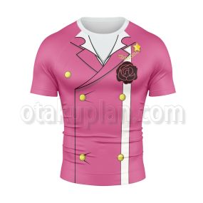 One Piece Film Gold Gild Tesoro Pink Short Sleeve Compression Shirt