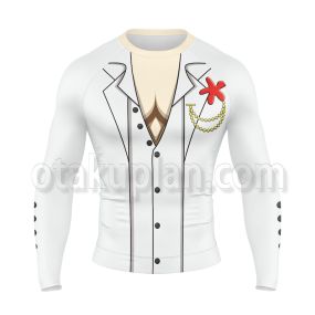 One Piece Film Gold Sanji White Suit Long Sleeve Compression Shirt