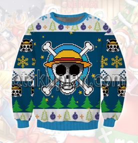 One Piece Logo Pixel Art 3D Printed Ugly Christmas Sweatshirt