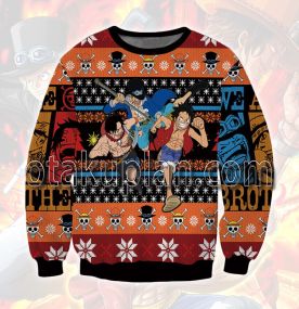 One Piece Luffy Sabo Ace 3D Printed Ugly Christmas Sweatshirt