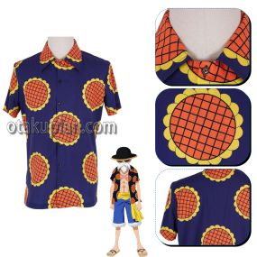 One Piece Monkey D Luffy Sunflower Shirt Cosplay Costume
