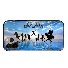 One Piece Mugiwara Crew Silhouette Tempered Glass iPhone Case