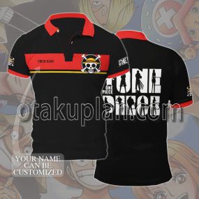 One Piece Red Custom Name Polo Shirt